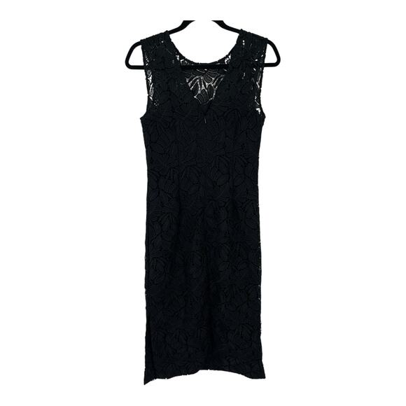 JS Collection dress Theodora Midi sleeveless sheath black size 2 - Picture 4 of 8